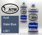 Preview: Audi, Slate Blue, L361: 400ml Sprühdose + 400ml Klarlack - Set, von ATW Autoteile West.